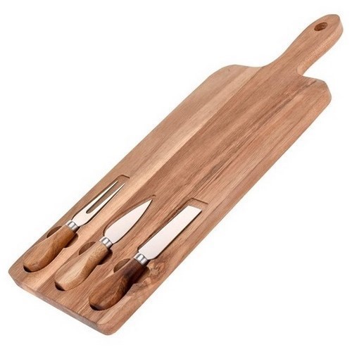 TABLA CORTAR QUESOS EH + 3 CUCHILLOS QUESO